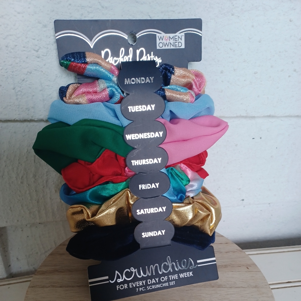 Women Owned Packed Party Scrunchies 7 days of the Week (inhallwaydresser)